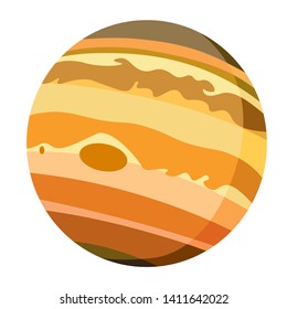 Jupiter Planet Flat Design Illustration For Education