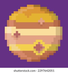 Júpiter, planeta, galaxia, arte de píxeles Júpiter, arte de píxeles vectorizado, vector editable de Júpiter.