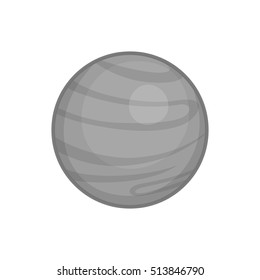 Jupiter planet icon in black monochrome style on a white background vector illustration