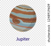 Jupiter planet icon. Flat illustration of jupiter planet vector icon  