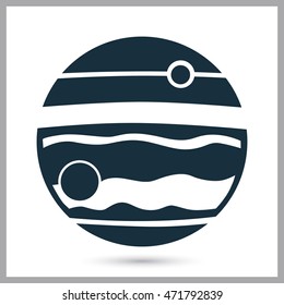 Jupiter planet icon on the background