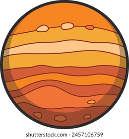 Jupiter planet icon vector illustration