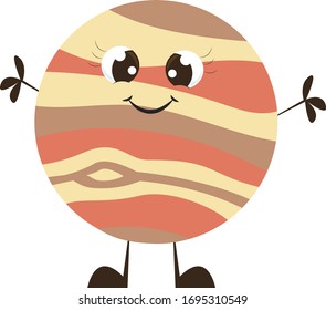 Jupiter planet, illustration, vector on white background