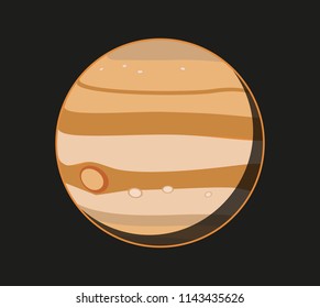 Jupiter planet on black background