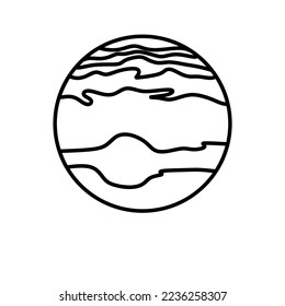 Jupiter Planet outline icon, vector illustration in trendy style, isolated on white background. Editable graphic resources for many purposes. Linear icons of Planets on solar system