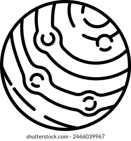 Jupiter Planet outline icon vector illustration