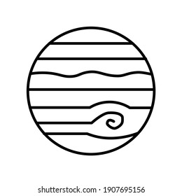 Jupiter planet space line icon