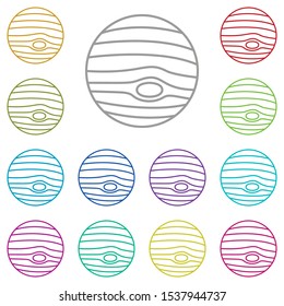 Jupiter, planet, space multi color icon. Simple thin line, outline vector of space icons for ui and ux, website or mobile application
