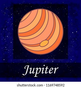 Jupiter. A planet in the starry sky. Astrology. Horoscope. Vector illustration.