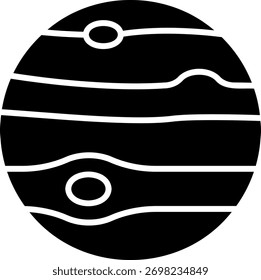Jupiter Planet Vector Glyph Icon