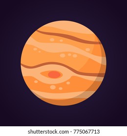 Jupiter planet vector Illustration isolated in cartoon style.