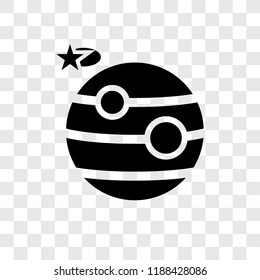 Jupiter with Satellite vector icon isolated on transparent background, Jupiter with Satellite transparency logo concept