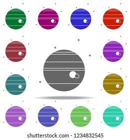 Jupiter and Satellites icon. Elements of Space in multi color style icons. Simple icon for websites, web design, mobile app, info graphics