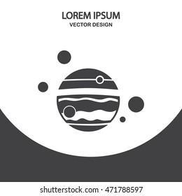Jupiter satellites icon on the background