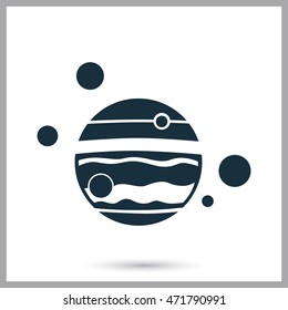 Jupiter satellites icon on the background