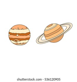 Jupiter and Saturn planets.