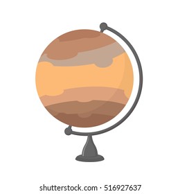 Jupiter School Globe. Planet geographical sphere. Model huge . Astronomical objects or celestial body
