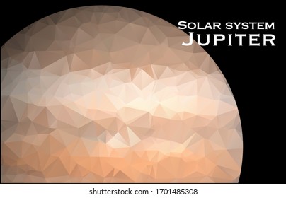 Júpiter. Triángulo Júpiter poligonal en el planeta del sistema solar. Ilustración vectorial de polígono bajo. Júpiter es el quinto planeta del Sol y el más grande del Sistema Solar.
