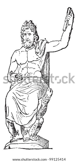 Jupiter Vatican Museum Vintage Engraved Illustration Stock Vector ...