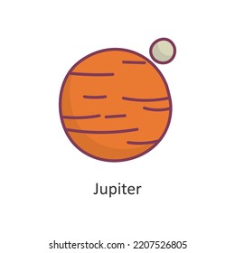 Jupiter Vector Filled outline Icon Design illustration. Space Symbol on White background EPS 10 File