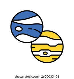 Jupiter vector filled outline icon. EPS 10 file