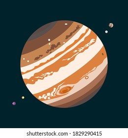 Jupiter vector illustration. Big planet vector good for book illustration, web design, poster, decorative element
