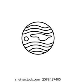 Jupiter vector line icon icons design