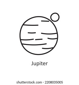 Jupiter Vector outline Icon Design illustration. Space Symbol on White background EPS 10 File