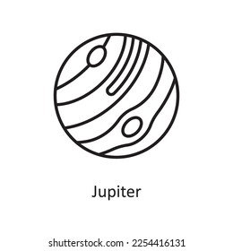 Jupiter Vector Outline Icon Design Illustration. Raumsymbol auf weißem Hintergrund EPS10-Datei