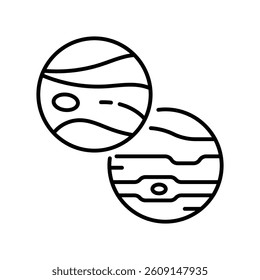 Jupiter vector outline icon. EPS 10 file