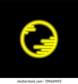 Jupiter yellow glowing neon ui ux icon. Glowing sign logo vector