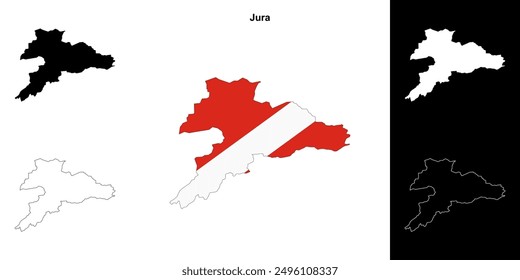 Jura canton outline map set