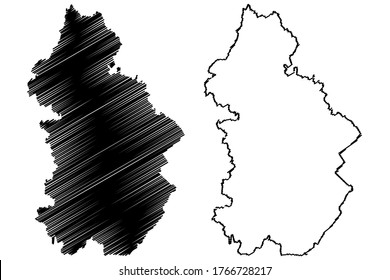 Jura Department (France, French Republic, Bourgogne-Franche-Comte region, BFC) map vector illustration, scribble sketch Jura map