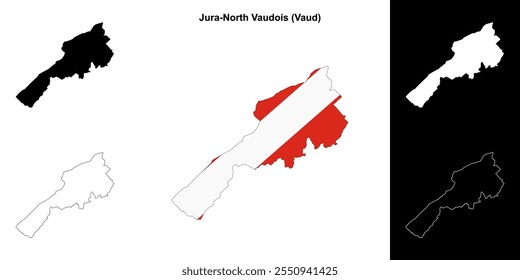 Jura-Norte Vaudois mapa em branco esboço definido