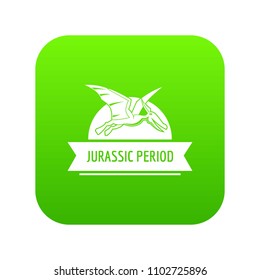 Jurassic cute icon green vector isolated on white background