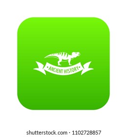 Jurassic dino icon green vector isolated on white background