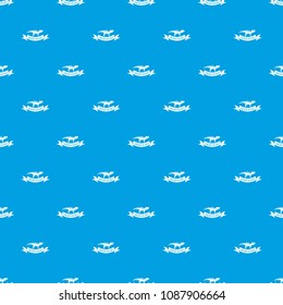 Jurassic dino pattern vector seamless blue repeat for any use