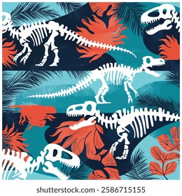 Jurassic Dinosaur Seamless Pattern Prehistoric Design