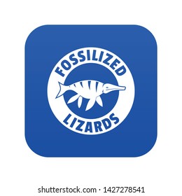 Jurassic funny icon blue vector isolated on white background