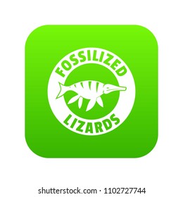 Jurassic funny icon green vector isolated on white background