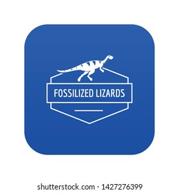 Jurassic lizard icon blue vector isolated on white background