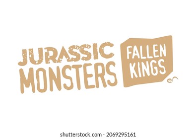 Jurassic monster giant ancient dinosaur composition with editable text vector illustration