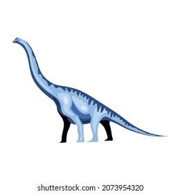 Jurassic monster giant ancient dinosaur composition with isolated image of dinosaur with long neck vector illustration