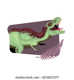 Jurassic monster giant ancient dinosaur composition with image of huge dinosaur with opened mouth vector illustration