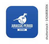 Jurassic monster icon blue vector isolated on white background
