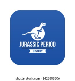 Jurassic monster icon blue vector isolated on white background