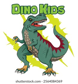 Jurassic nature, illustration of a dinosaur Tyrannosaurus rex. Ideal for educational and informative materials