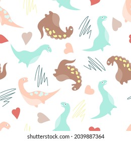 Jurassic Park Background Cute Characters Dinosaurs Pattern Childish