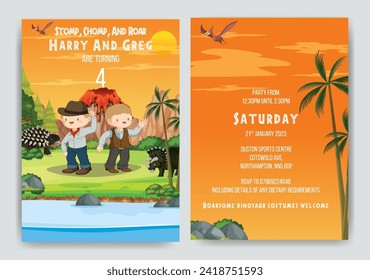 Jurassic Park Theme Birthday Card. Illustrator and designer. Wedding Invites, save the date, Birthday Invites, Video Invites, E-Cards.