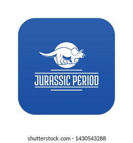 Jurassic period icon blue vector isolated on white background